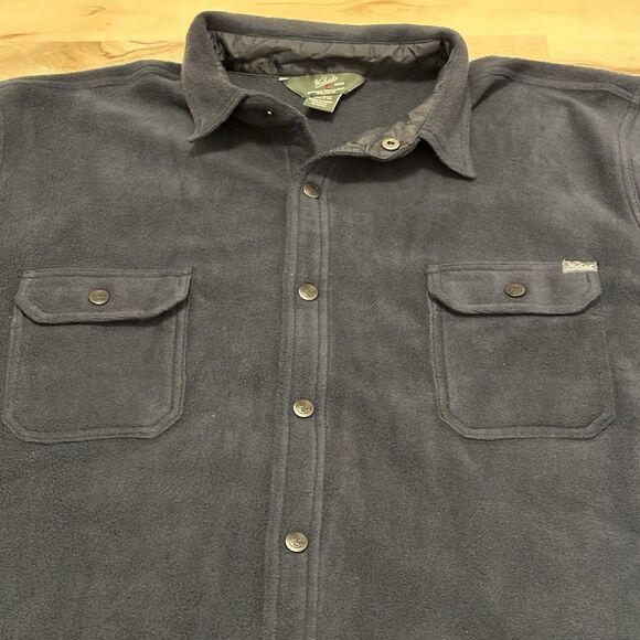 Woolrich Shirt Mens XXL Shirt Polartec Fleece Button Up Long Sleeve Navy USA - Picture 3 of 9